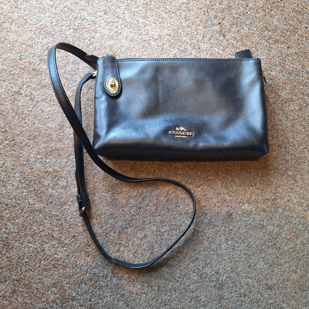 Coach Black Leather Crossbody Bag
